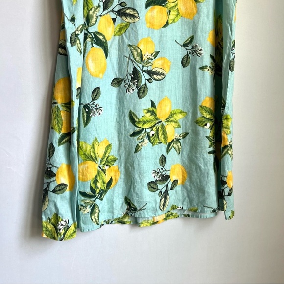 J.Jill Love Linen Shift Dress Sz XL Lemon Print V Neck Beach Resort Vacation EUC - Picture 15 of 16